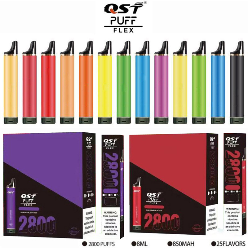 QST Puff Flex 2800 Flex Disposable E-cigarettes Vape puffs Disposables Vapes 8ml Pre-filled 850mAh Battery cigarette pods desechables
QST Puff Flex 2800 Flex Disposable E-cigarettes Vape puffs Disposables Vapes 8ml Pre-filled 850mAh Battery cigarette pods desechables