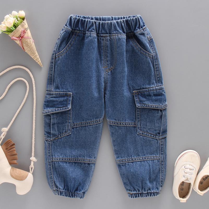 Jeans Jeans For Boys Patchwork Boy Jeans Kids Three-Dimensional Pocket Kids Jeans Spring Autumn Jeans Pants For Boys 2-7Year 230223