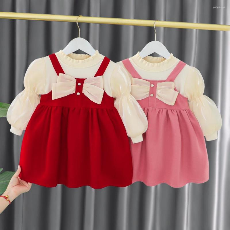 Girl Dresses Girls Sweet Winter Autumn Kids Princess Bow Dress Vestidos Long Sleeve Baby Infants Velvet T-shirt Tops 2pcs Outfits ADK1985, Pink
Girl Dresses Girls Sweet Winter Autumn Kids Princess Bow Dress Vestidos Long Sleeve Baby Infants Velvet T-shirt Tops 2pcs Outfits ADK1985, Pink