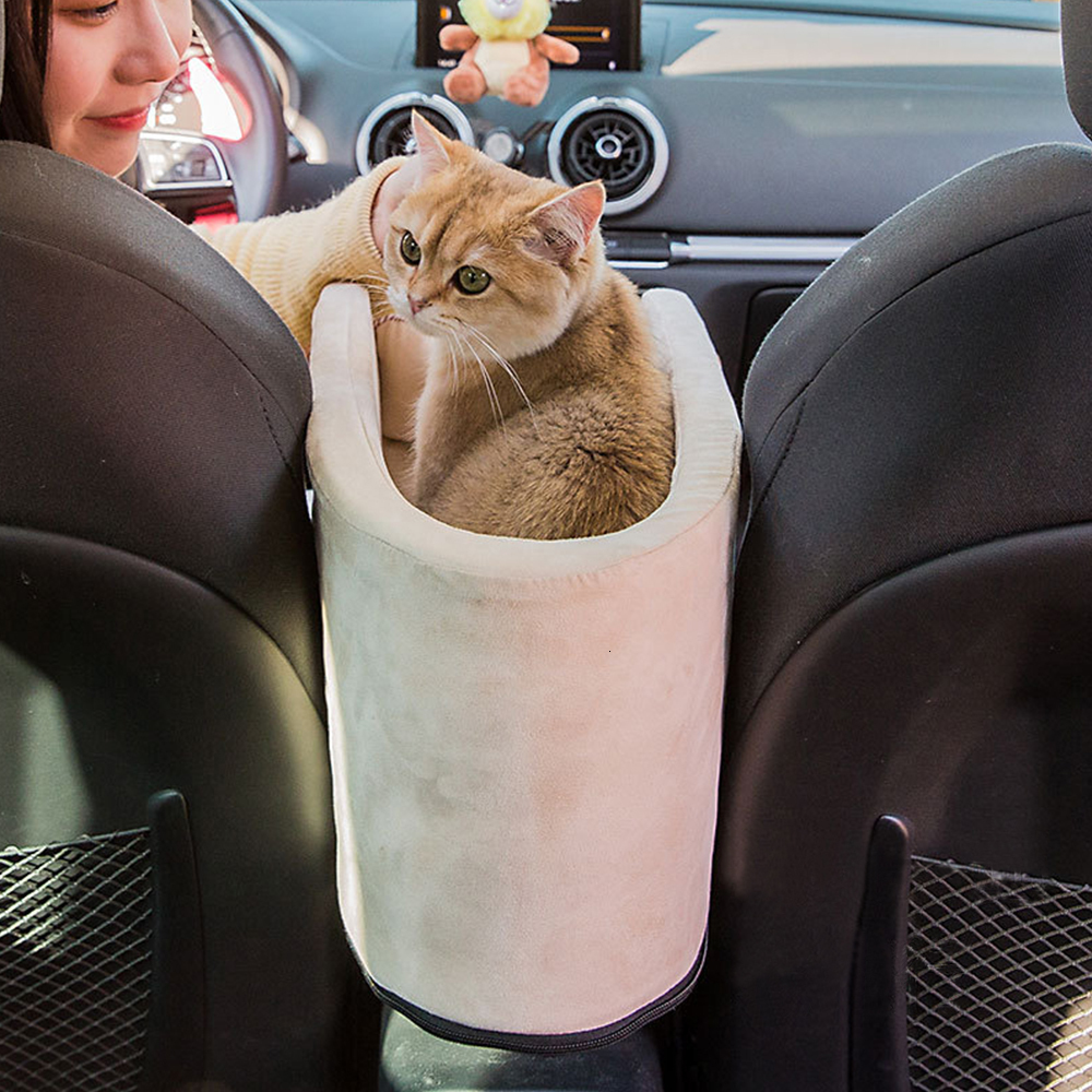 S Cat Crates Houses Portable Bag Car Seat Pet Bed Travel Central Control Non Slip Universal Vehicle Armrest Box 230222 eat lip