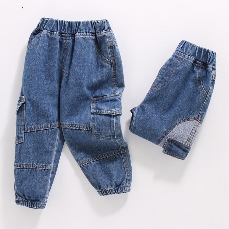 Jeans Jeans For Boys Patchwork Boy Jeans Kids Three-Dimensional Pocket Kids Jeans Spring Autumn Jeans Pants For Boys 2-7Year 230223