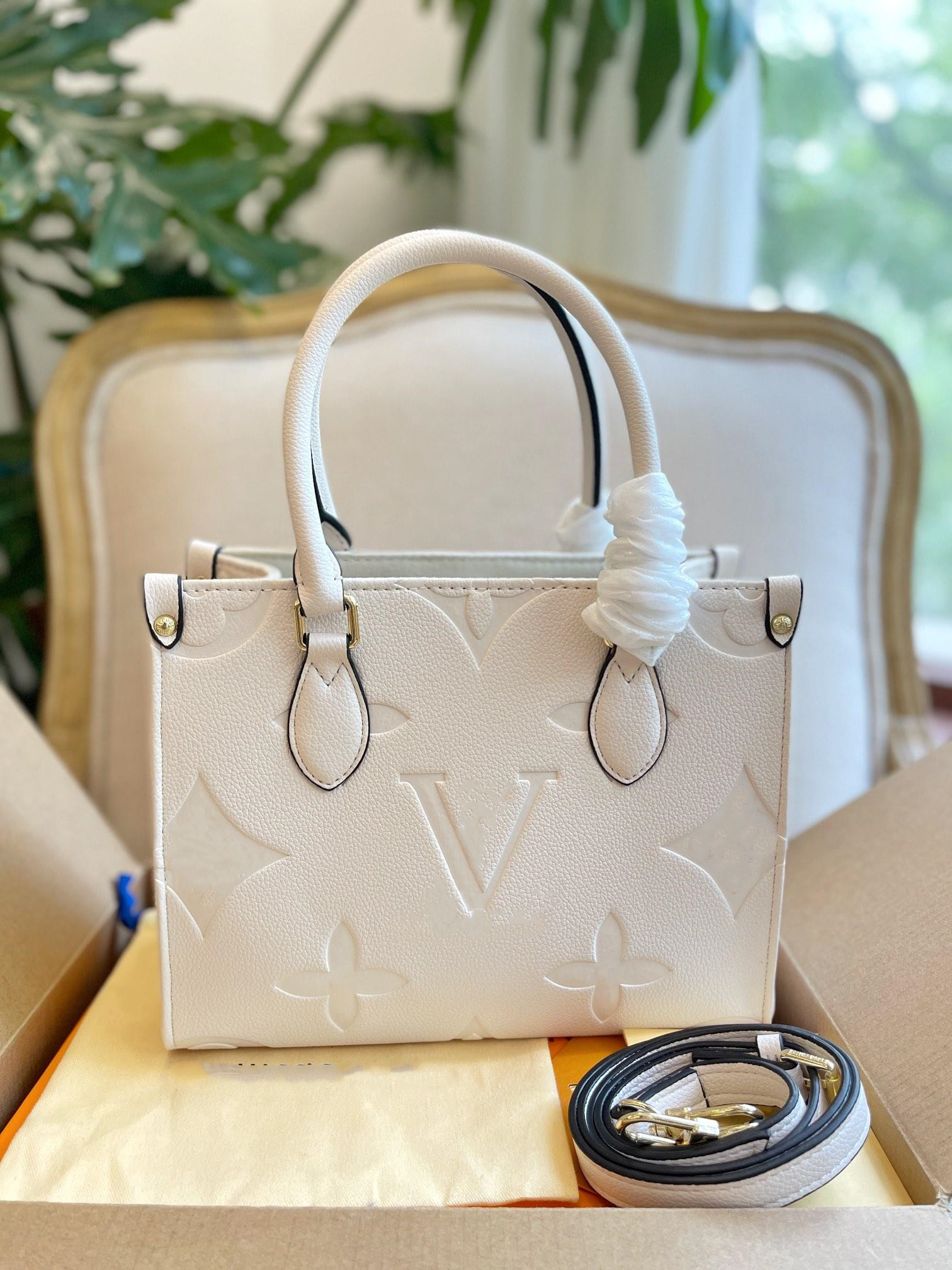 Luxury totes designer bag womens handbags Onthego tote bag Hot Crossbody flower ladies Casual PVC Genuine Leather purse shoulder bags female Large handbag MM GM