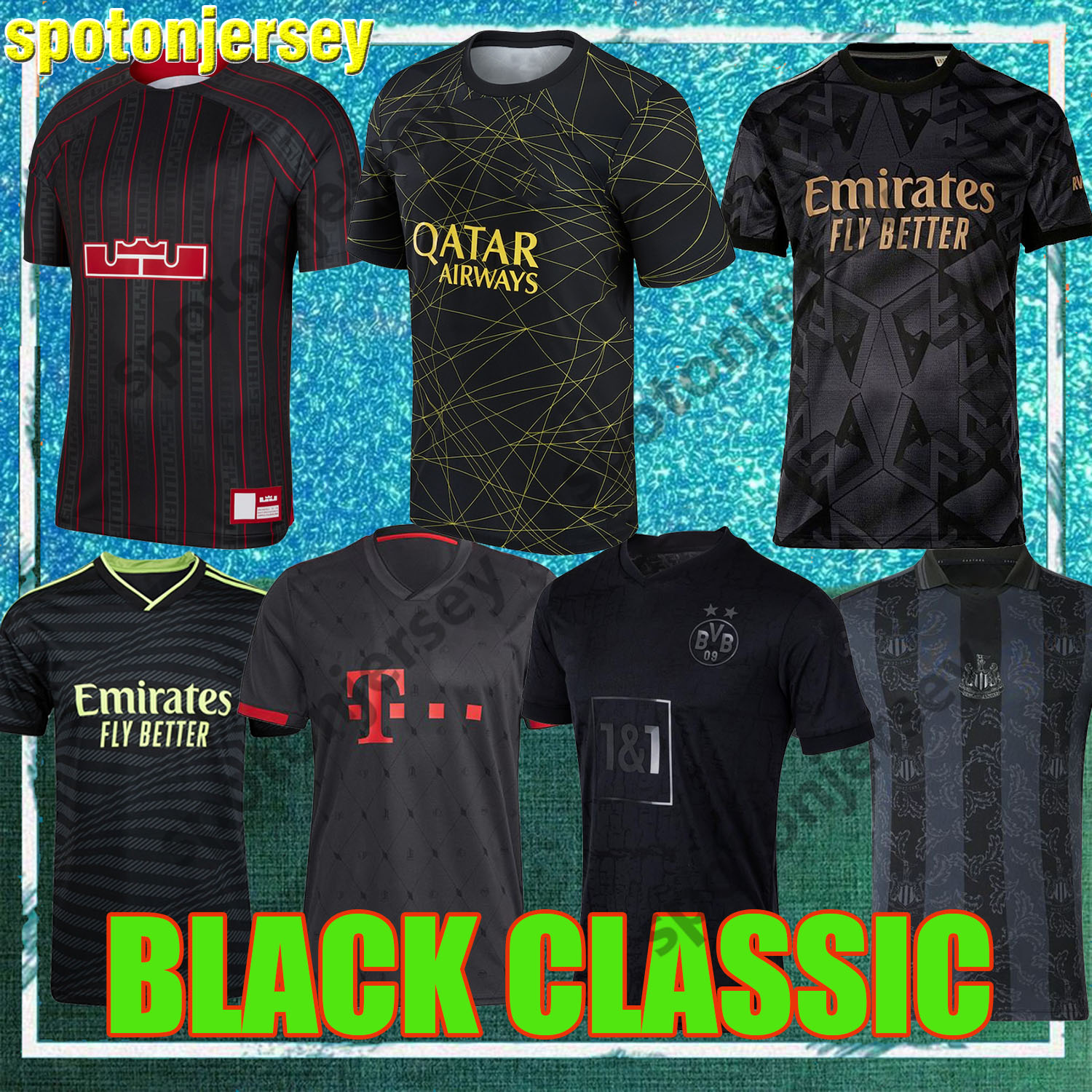 22 23 black soccer jerseys football men summer tops with all logos on Thailand club psgs BVB DortmundS real madrids bayerns arsena ls newcastl es black t-shirts 2231, Arsenal awa
22 23 black soccer jerseys football men summer tops with all logos on Thailand club psgs BVB DortmundS real madrids bayerns arsena ls newcastl es black t-shirts 2231, Arsenal awa