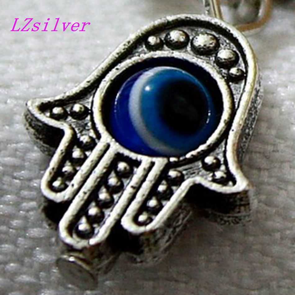 Link Chain Lot - 50Pcs HAMSA HAND "Eye Bead" Gold String Bracelets - Lucky Charm Pendant 01766 G230222