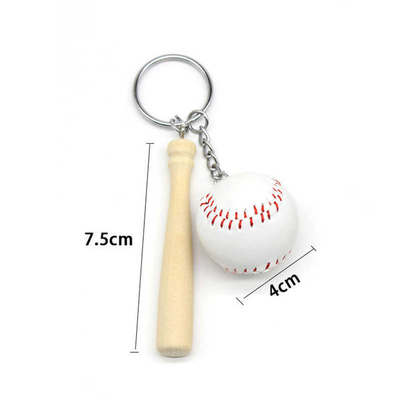 Key Rings 30pcs Softball Baseball Keychain Mini Wooden Bat Softball Keyring Softball Keychains for Girls Team Softball Sports Large Size J230222