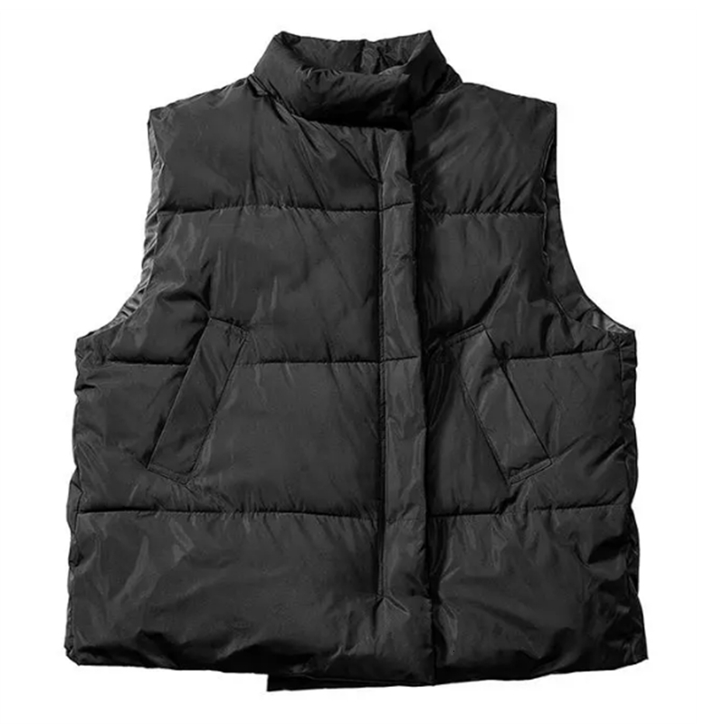 Men's Vests Casual Men Waistcoat Loose Stand Collars Sleeveless Zipper Vest Coats Autumn Winter Korean Chic Streetwear Man 230223