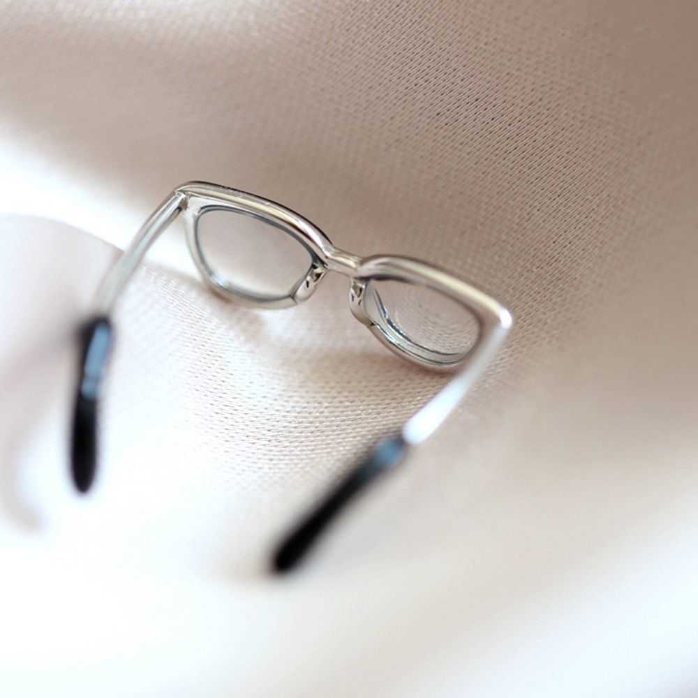 Band Rings Cute Glasses Ins Girl Open Ring Adjustable Enamel Painting Ring Finger Buckle Tail Rings Adjustable Opening G230213