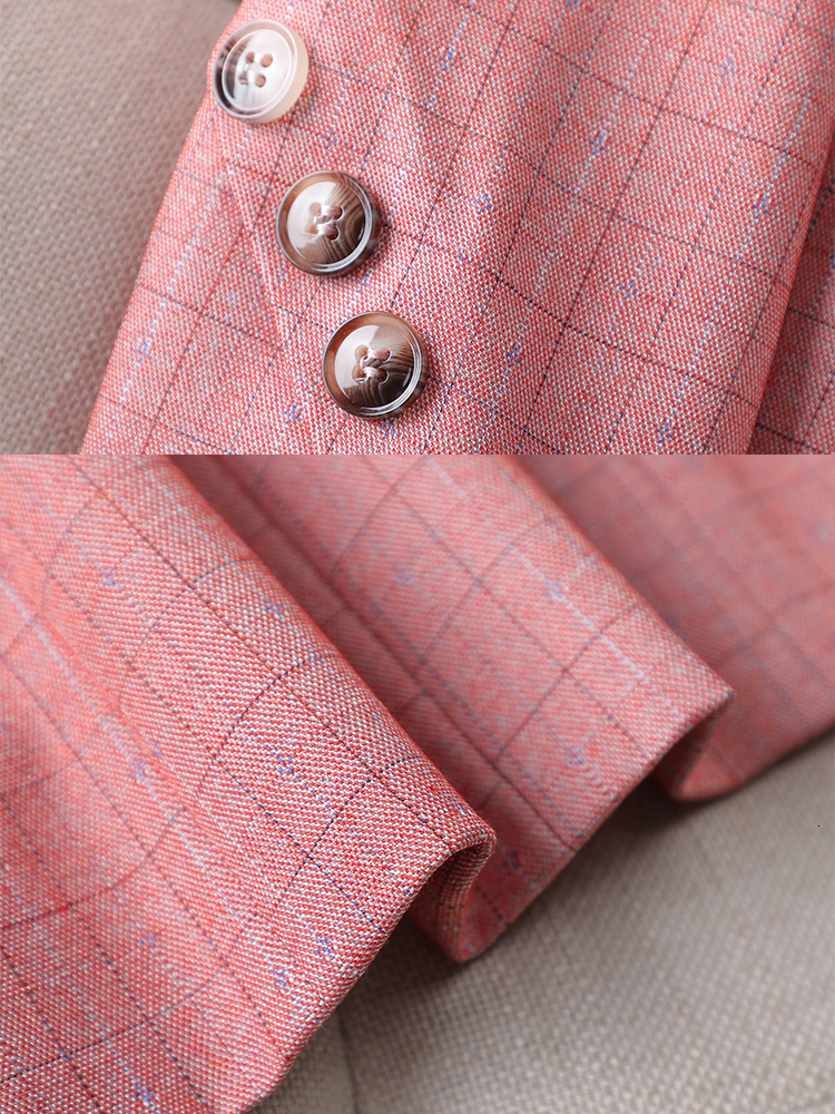 Women's Suits Blazers Arrival Pink Black Plaid Ladies Formal Blazer Women Female Long Sleeve Single Button Slim Business Work Wear Jacket Coat 23