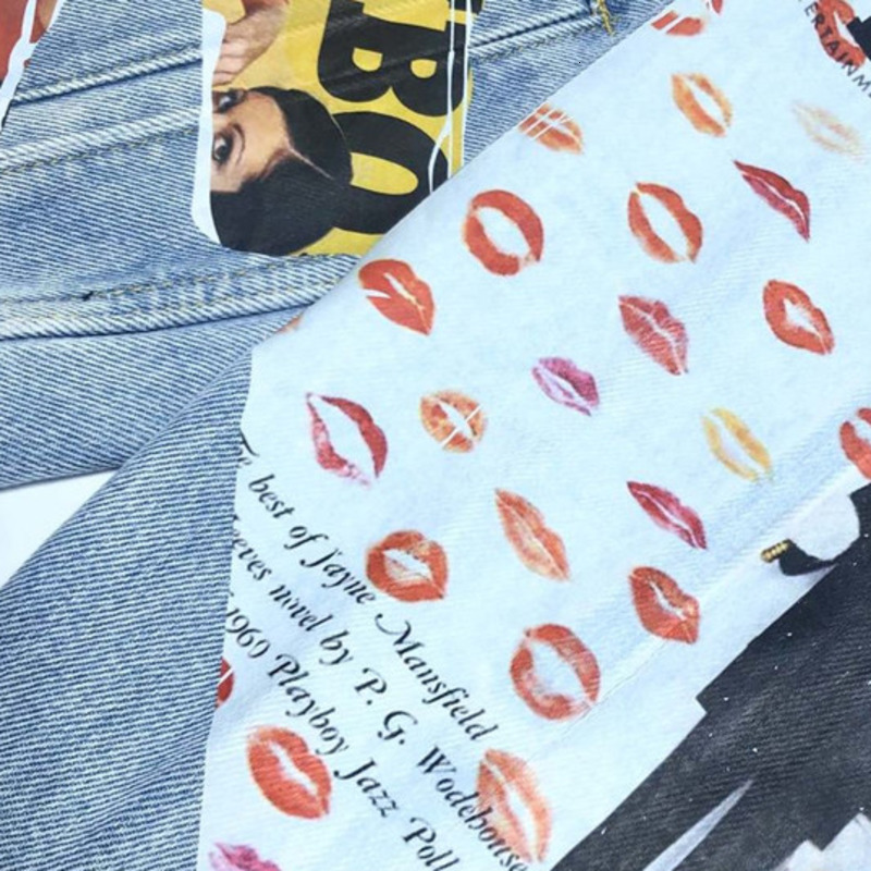 Men's Jackets Mens And Coats European Style Hole Cool Print Denim Men Women Casual Lapel Versatile 230223