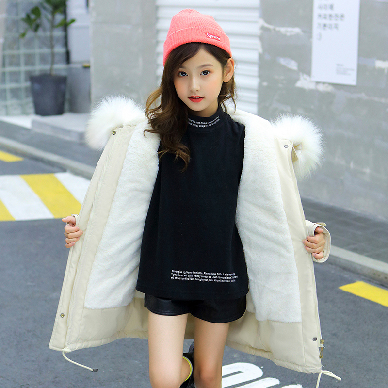 Hoodies Sweatshirts OLEKID 2023 Russian Winter Jacket For Girls Plus Velvet Warm Hooded Children Outerwear Coat 7-14 Years Kids Teenage Parkas 230222