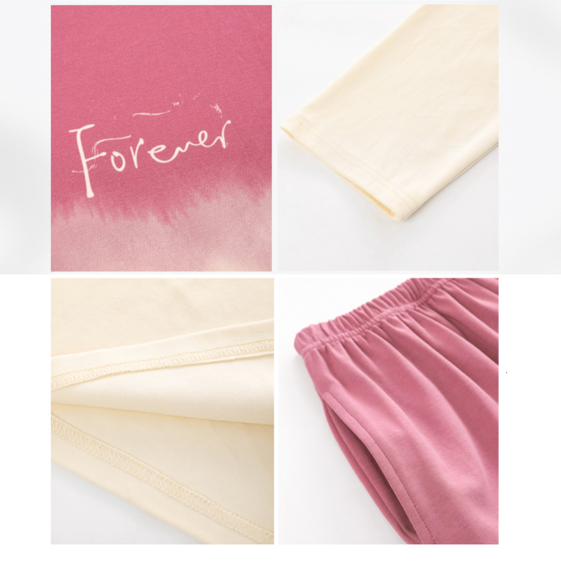 Women's Sleepwear MIIOW Cotton Women's Homewear Pajamas Long Sleeves Pants 2 Piece Sleepwear Sets Loose Comfortable Gradient Color Home Clot