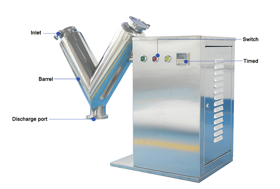 HNZXIB Laboratory V-High Speed Mixer Dry Powder Mixer Small Powder Mixer Mixer Lab Supplies 110V/220V