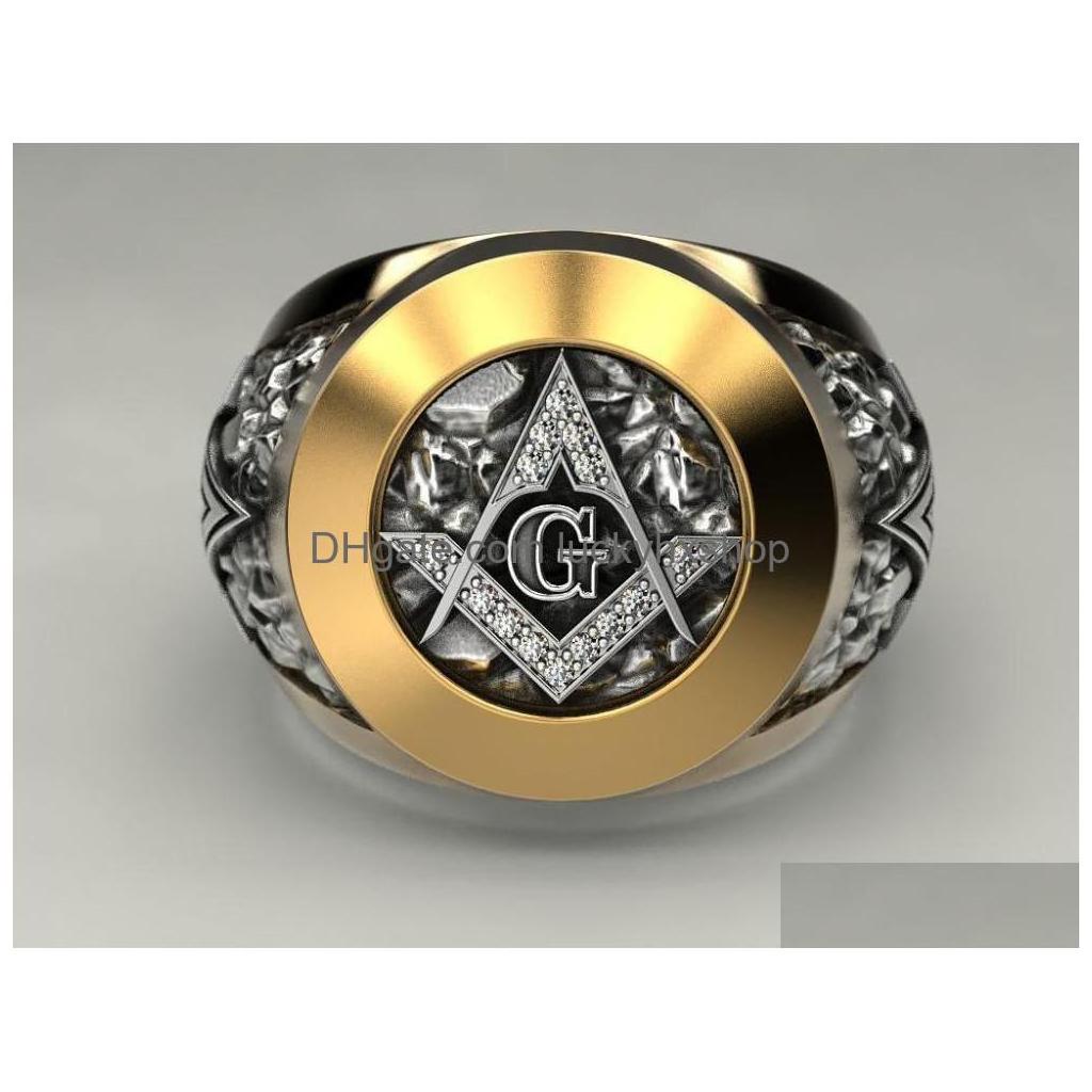 Band Rings Eejart Stainless Steel Masonic Ring For Men Mason Symbol G Templar Masonry Drop Delivery Jewelry Dhxfa Del Dhdem