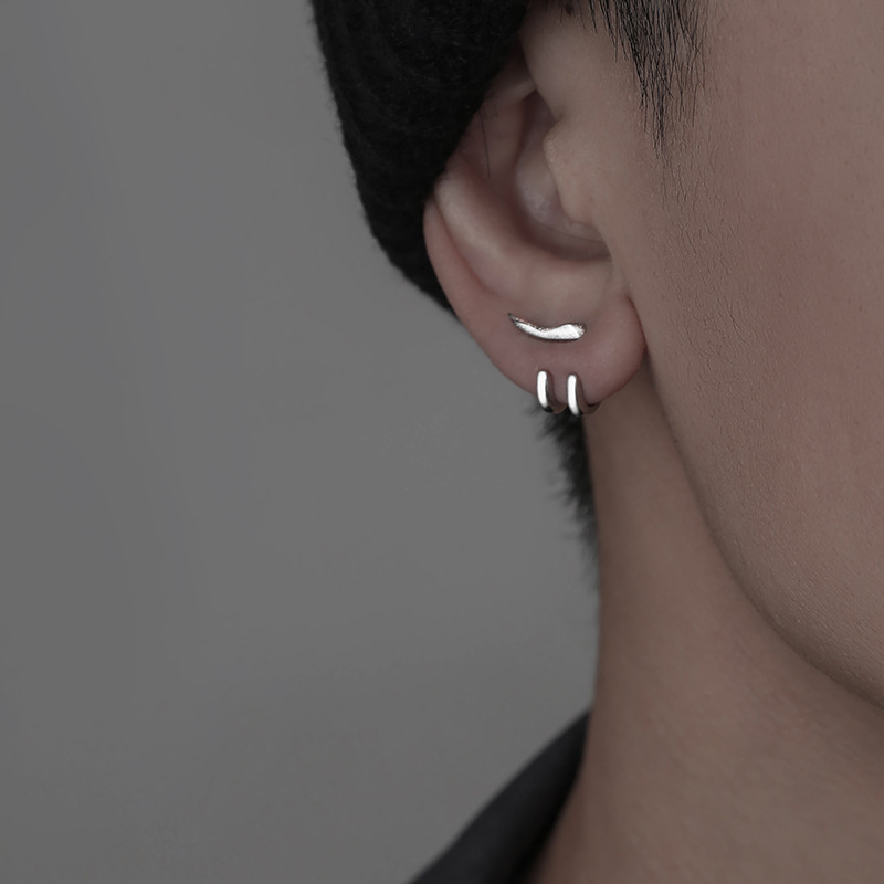 Trendy 925 Silver Stud For Men Simple Personality Hip Hop Style Earring Wolf Tooth Earrings Boy Ear Jewelry Cool Gifts