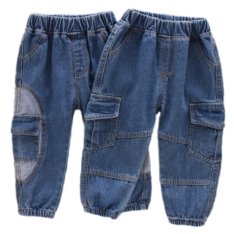 Jeans Jeans For Boys Patchwork Boy Jeans Kids Three-Dimensional Pocket Kids Jeans Spring Autumn Jeans Pants For Boys 2-7Year 230223