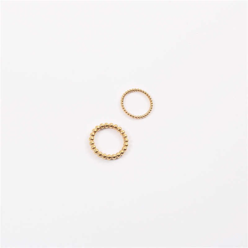 Band Rings Fashion Small/Big Beads Rings for Women Titanium Steel Charm Gold Color Chrismas Gift Rings Party Gift for Girls G230213