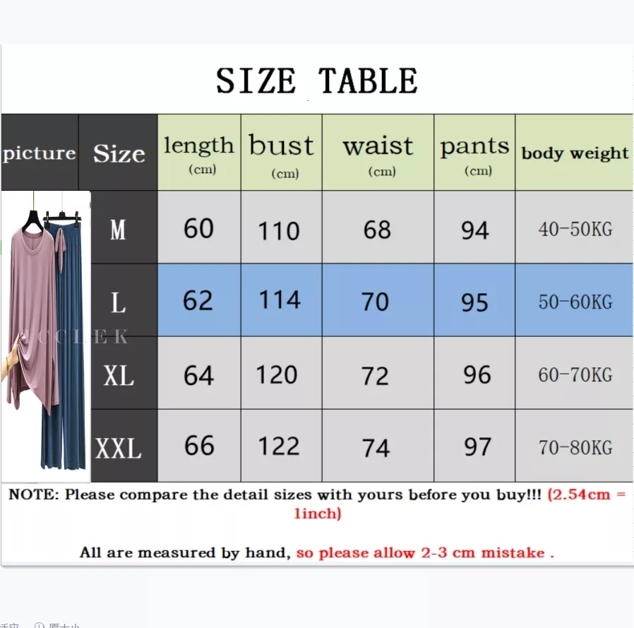 Women's Sleepwear ICCLEK Winter Women's Pajamas Set Modal Cotton Long Sleeves Round Neck Loose Homewear Autumn Pants Casual Wear 2 Piece Set