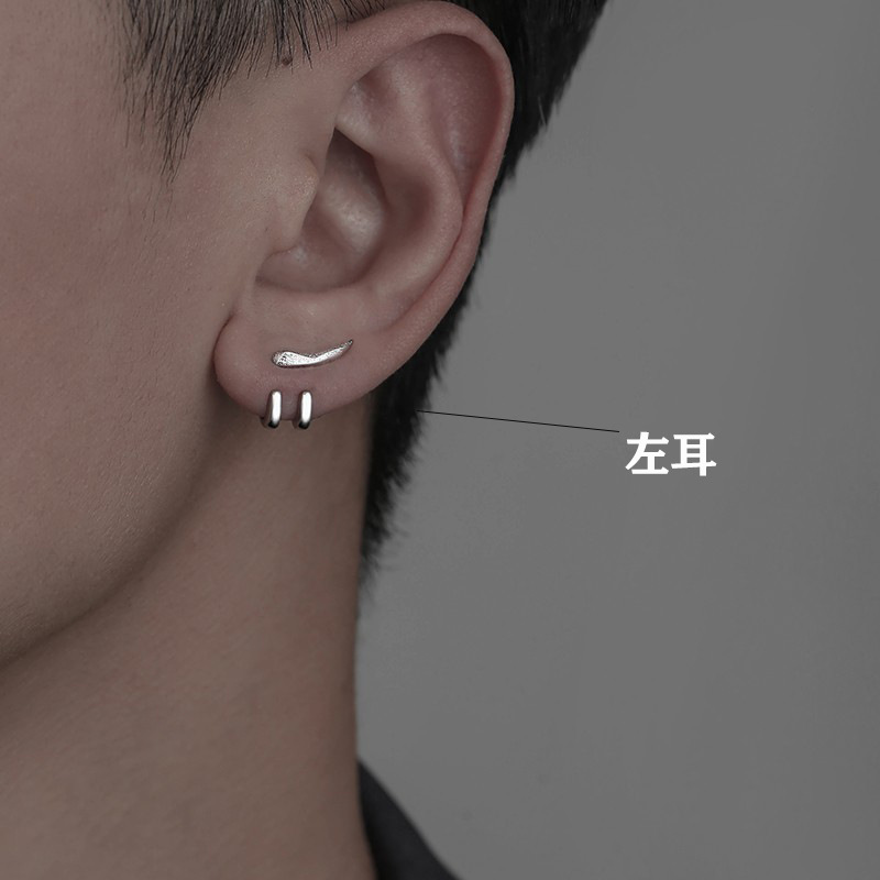 Trendy 925 Silver Stud For Men Simple Personality Hip Hop Style Earring Wolf Tooth Earrings Boy Ear Jewelry Cool Gifts