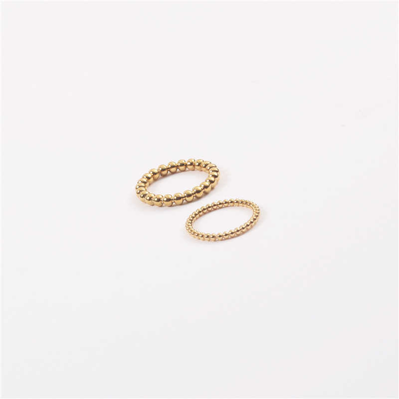 Band Rings Fashion Small/Big Beads Rings for Women Titanium Steel Charm Gold Color Chrismas Gift Rings Party Gift for Girls G230213