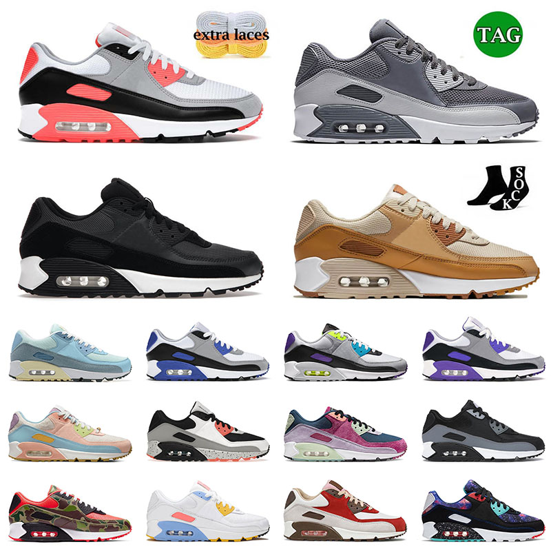 

Designer Mens Women 90 90s Running Shoes Infrared Light Bordeaux UNC Caramel Phantom Coconut Milk Sun Club Hyper Raisin Outdoor Sneakers 36-46, A9 white orange black 40-46