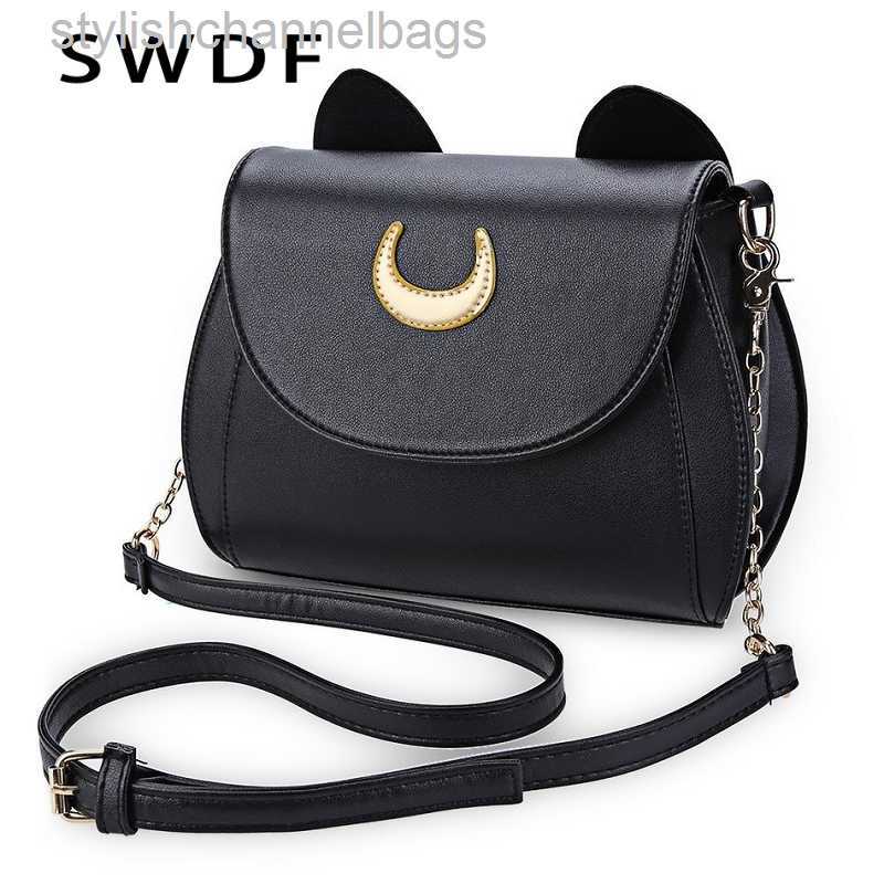 Totes SWDF Summer Sailor Moon Ladies Handbag Black Luna Cat Shape Chain Shoulder Bag PU Leather Women Messenger Crossbody Small Bag 0223/23
Totes SWDF Summer Sailor Moon Ladies Handbag Black Luna Cat Shape Chain Shoulder Bag PU Leather Women Messenger Crossbody Small Bag 0223/23