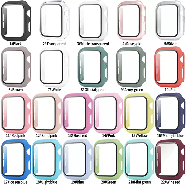 For A watch case 45mm 44mm 41mm 38mm 40mm series 3/4/5/6/7/SE watch cover with tempered glass in box, Mix colors
For A watch case 45mm 44mm 41mm 38mm 40mm series 3/4/5/6/7/SE watch cover with tempered glass in box, Mix colors