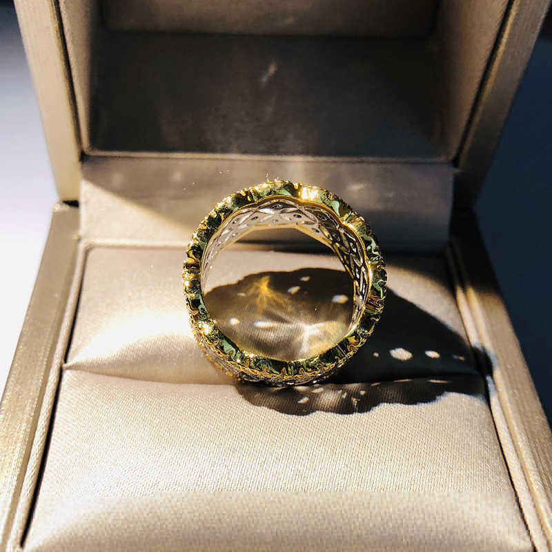 Band Rings Group of Zircon Stars Ring Crown Shape Geometric Wavy Jewelry Men Punk Style Fashion Engagement Wedding Rings for Women G230213