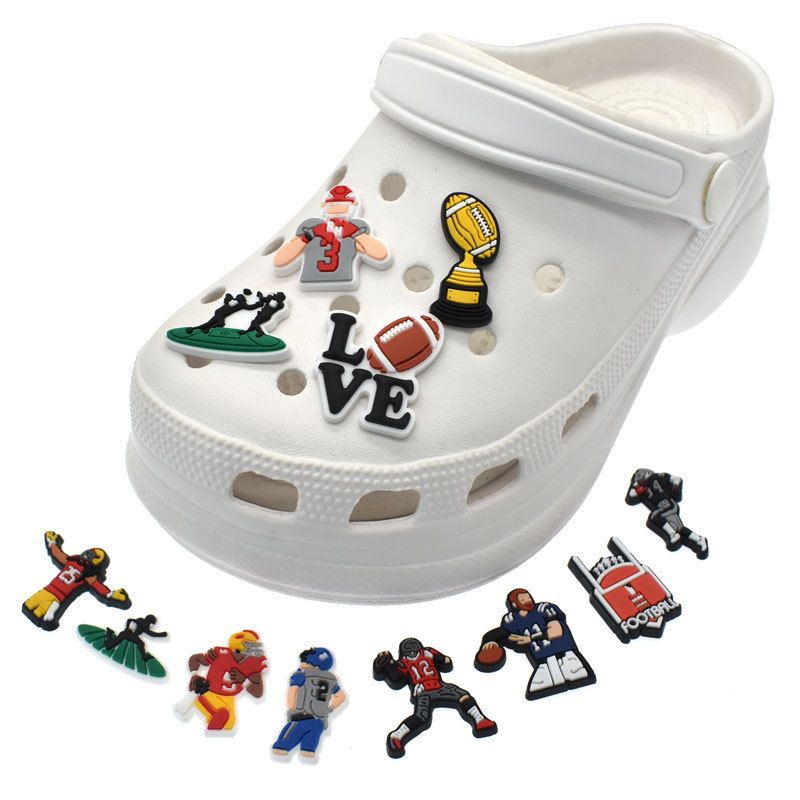 Other Fashion Accessories Anime charms wholesale football team childhood memories funny gift cartoon croc charms shoe accessories pvc decoration buckle
