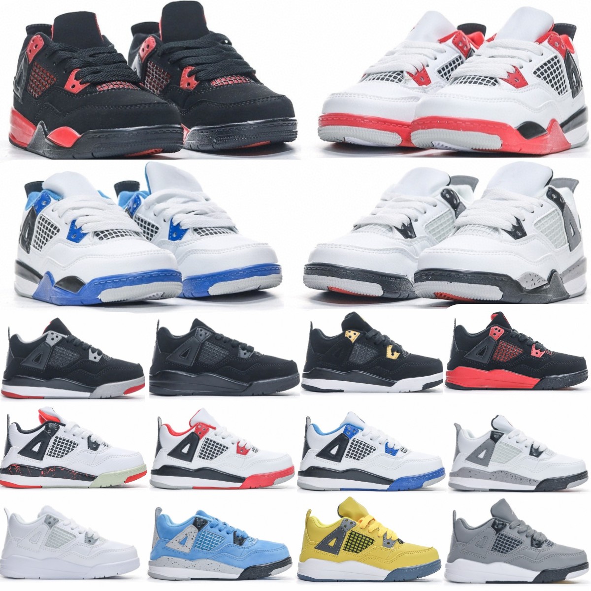 Kids Shoes basketball toddler 4 4s black sneakers boys baby cat designer military trainers youth Kid Shoe children Bred Fire Red Thunder White Cement University Blue
Kids Shoes basketball toddler 4 4s black sneakers boys baby cat designer military trainers youth Kid Shoe children Bred Fire Red Thunder White Cement University Blue