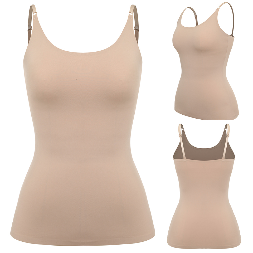 Women's Shapers Women's Tummy Control Shapewear Smooth Body Shaping Camisole Tank Tops Plus Size Slimming Underwear Seamless Compression Sha