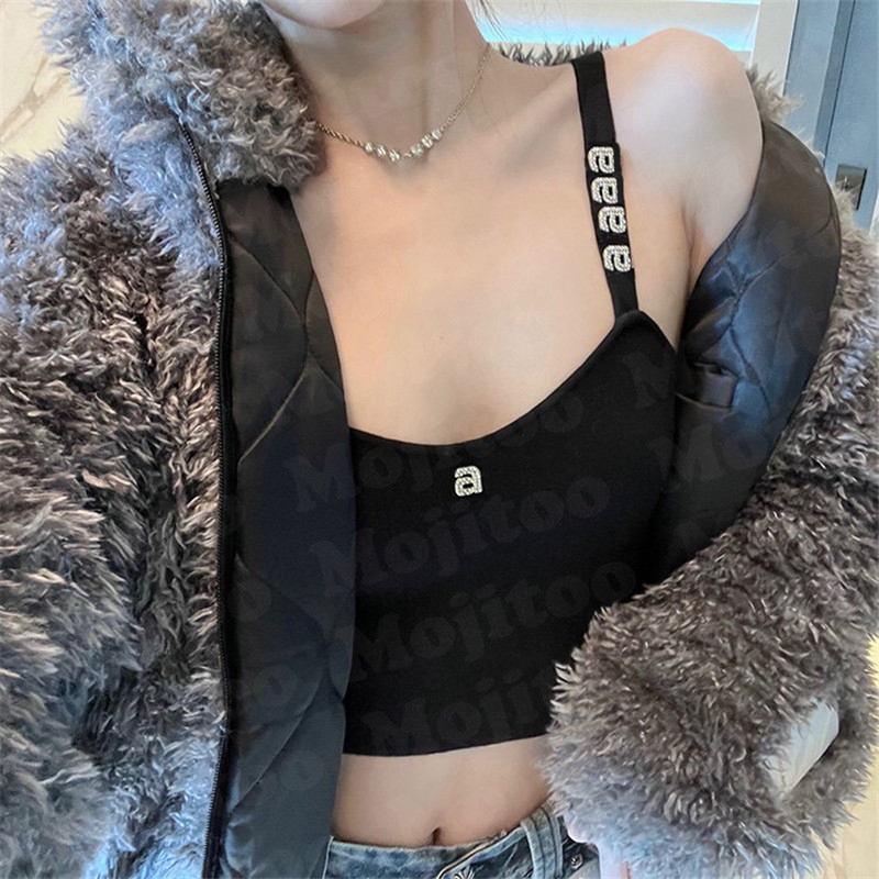 Womens Designers Knitted T Shirts Tops With Rhinestones Letter Sleeveless Knits Tanks Fashion Style Ladies Tshirt Tops, Black
Womens Designers Knitted T Shirts Tops With Rhinestones Letter Sleeveless Knits Tanks Fashion Style Ladies Tshirt Tops, Black