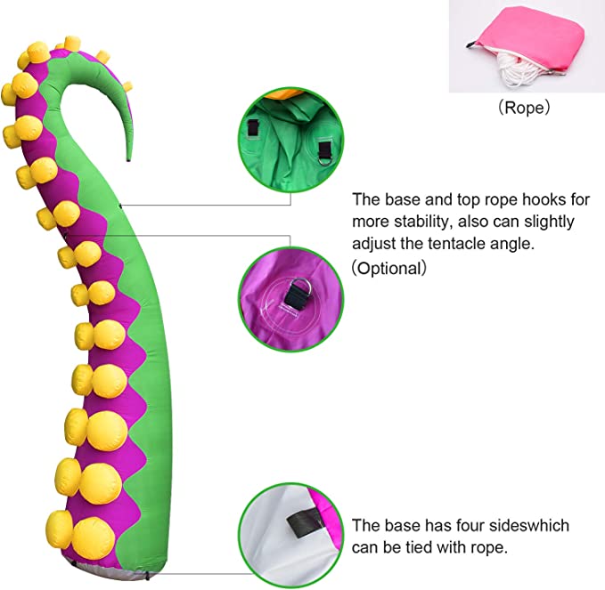 3mH Customized Urban-Art outdoor green giant inflatable octopus tentacle inkfish feet for halloween decoration&party decorations toys sports