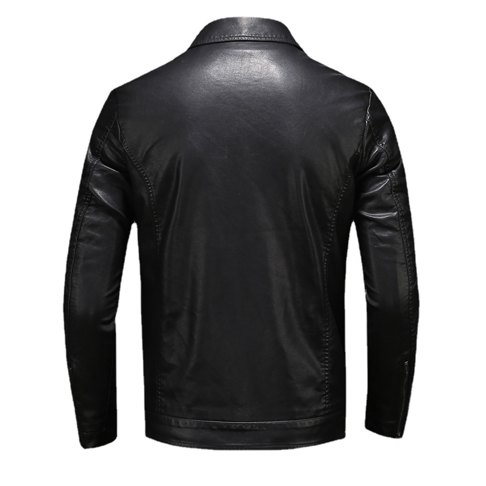 Mens Jackets motorcycle leather jacket large size pocket black zipper lapel slim fit Male spring and autumn high quality PU Coat M5XL 230222