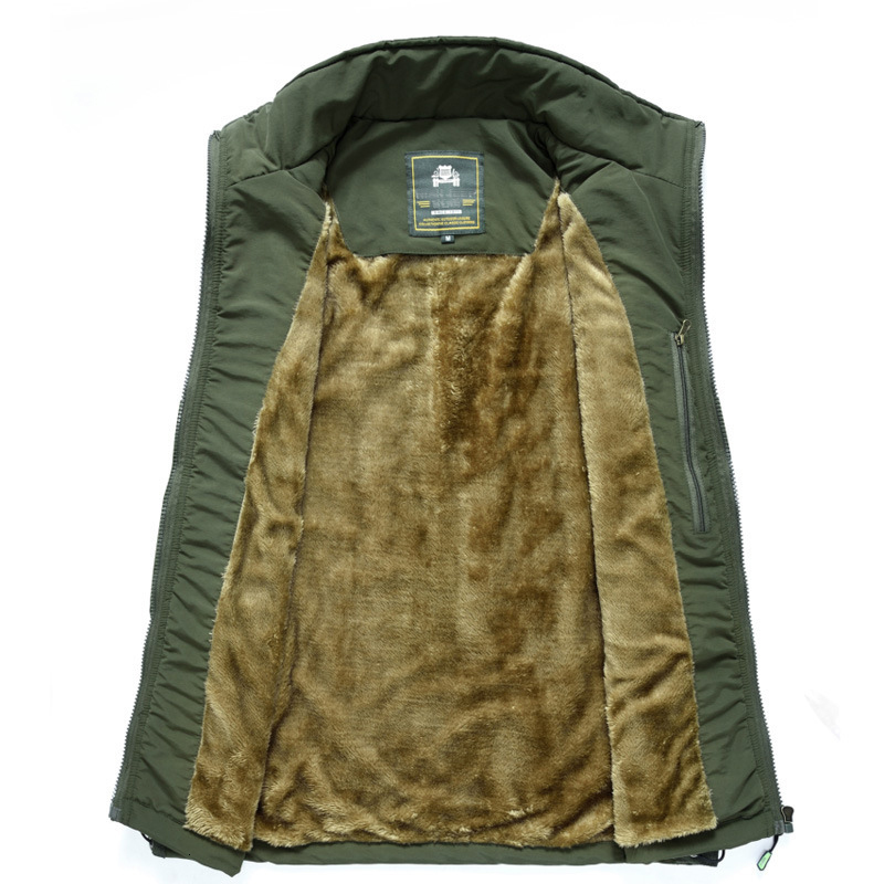 Men's Vests Winter Men Fleece Warm Vest With Many Pockets Autumn Male Casual Thick Multi Pocket Waistcoat Pographer Sleeveless Jacket 230223