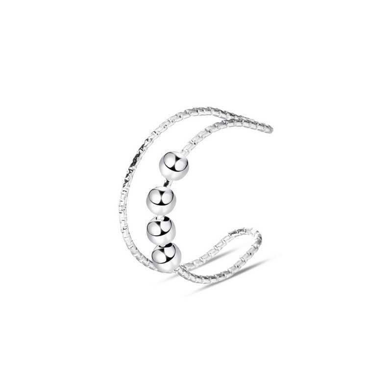 Band Rings New Minimalist Anxiety Ring for Women Fidget Rings Men Anti-stress Rotate Spinner Meditation Beads Ring Jewlery Gift Copper G230213