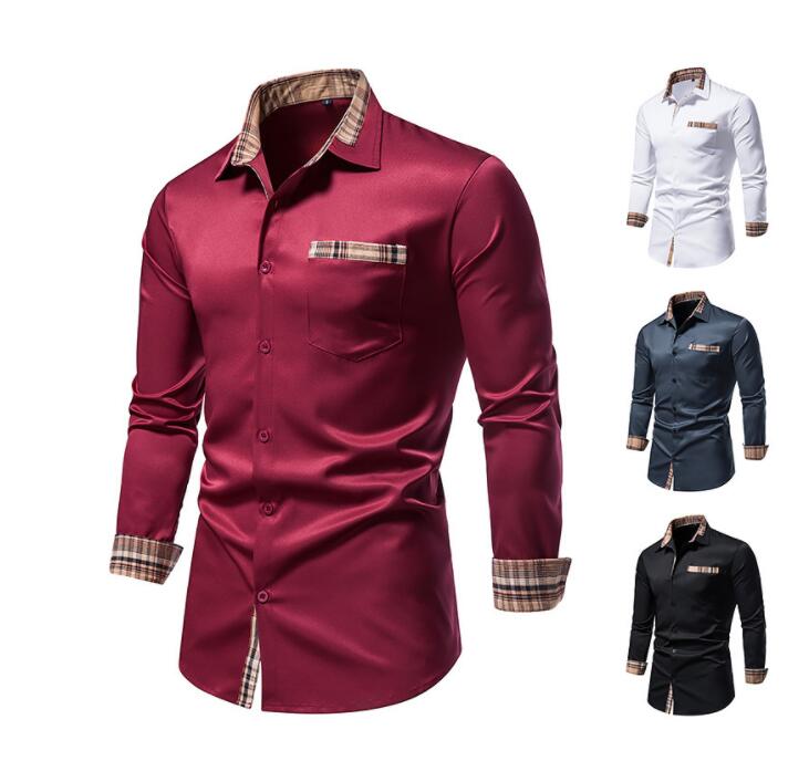 Men Shirt Prom Social Henley Dress Shirt Turn-down collar Long Sleeve Plaid Patchwork Tops Clothing Streetwear Casual Fashion Clothes US size, 02
Men Shirt Prom Social Henley Dress Shirt Turn-down collar Long Sleeve Plaid Patchwork Tops Clothing Streetwear Casual Fashion Clothes US size, 02