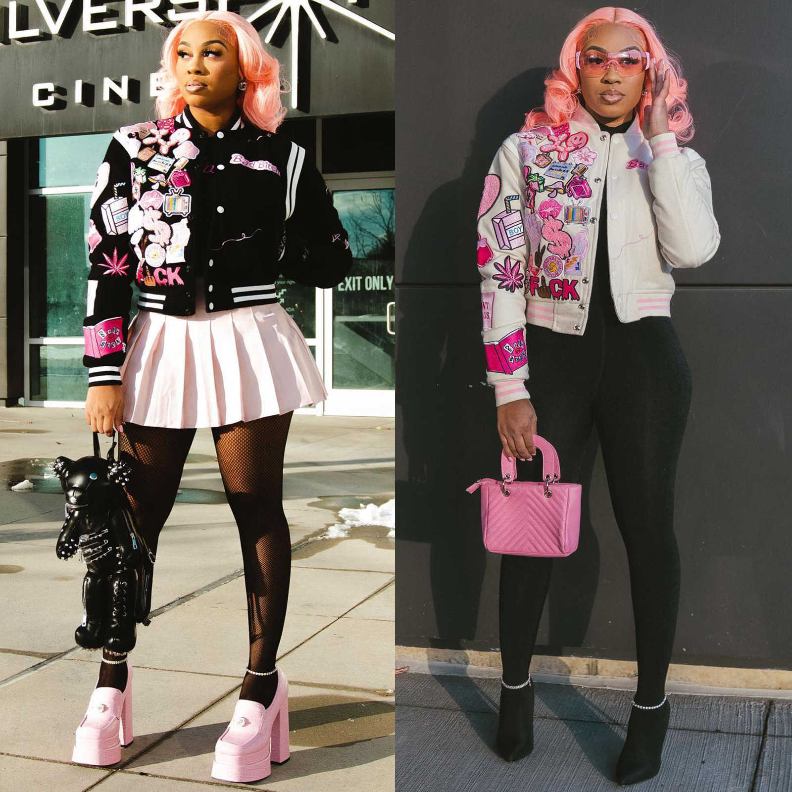 2023 Designer Women Varsity Jacket Spring Autumn Short Style Outerwear Baseball Bomber Jacket Long Sleeve Printed Streetwear Coats, Pink
2023 Designer Women Varsity Jacket Spring Autumn Short Style Outerwear Baseball Bomber Jacket Long Sleeve Printed Streetwear Coats, Pink