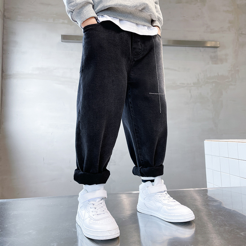 Jeans Children's Clothing Boys Pants Fashion Black Jeans Spring Autumn Teens Casual Sports Pants Kids Clothes Denim Trousers 10 12 14Y 230223