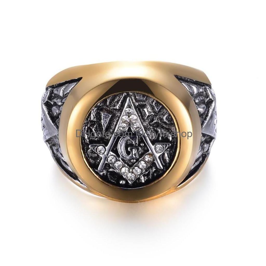 Band Rings Eejart Stainless Steel Masonic Ring For Men Mason Symbol G Templar Masonry Drop Delivery Jewelry Dhxfa Del Dhdem