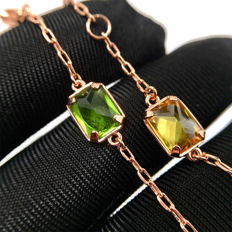 Link Chain Top Quality Mix Candy Colors Crystal Baracelet Fink Gold Plated Charm Chain Bracelets For Women Fashion Jewelry G230222