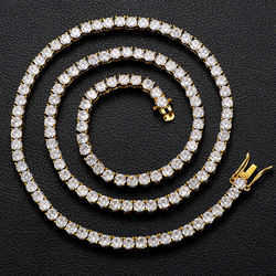 Usa Stock Fine Jewelry Hip Hop 925 Sterling Silver Vvs Moissanite Diamond Classic Tennis Chain Necklace