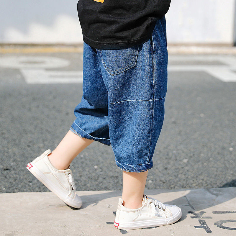 Jeans Spring Autumn Boy's And Girl's Baby Casual Trousers Small And Medium-sized Boys Carrot Pants All-match Harlan Baggy P 230223