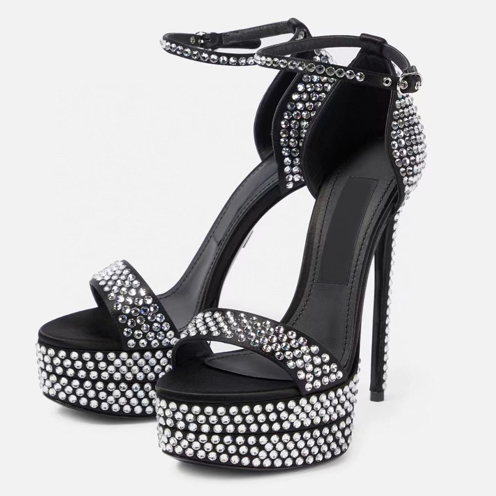 rhinestone sandals shoes Super-high heel waterproof platform womens Stiletto Heel formal shoes Luxury Designers crystal-encrusted Ankle strap 16CM Dress Shoes, Black
rhinestone sandals shoes Super-high heel waterproof platform womens Stiletto Heel formal shoes Luxury Designers crystal-encrusted Ankle strap 16CM Dress Shoes, Black