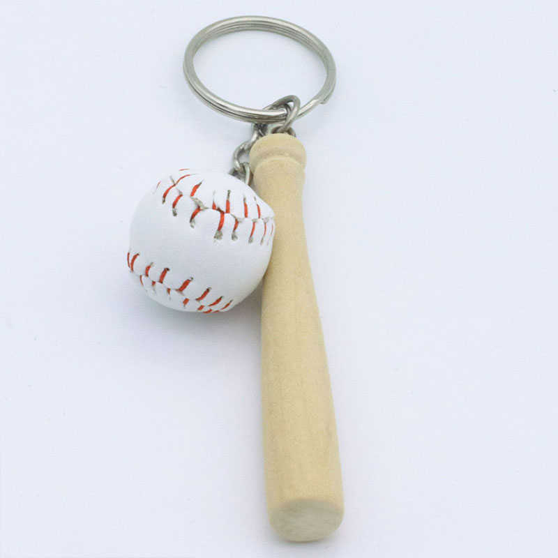 Key Rings 30pcs Softball Baseball Keychain Mini Wooden Bat Softball Keyring Softball Keychains for Girls Team Softball Sports Large Size J230222