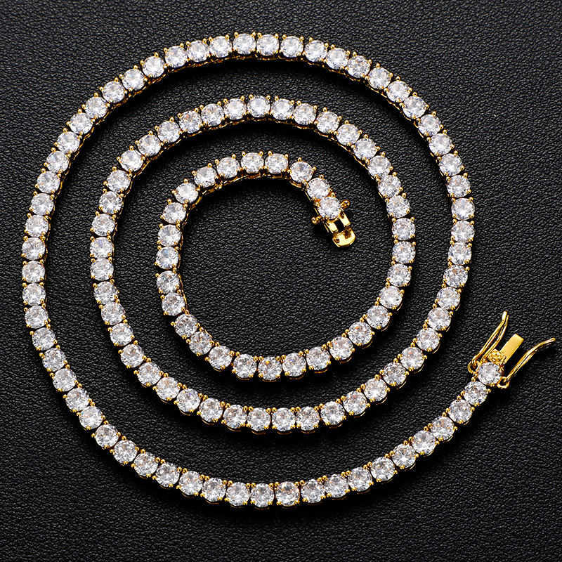 Usa Stock Fine Jewelry Hip Hop 925 Sterling Silver Vvs Moissanite Diamond Classic Tennis Chain Necklace