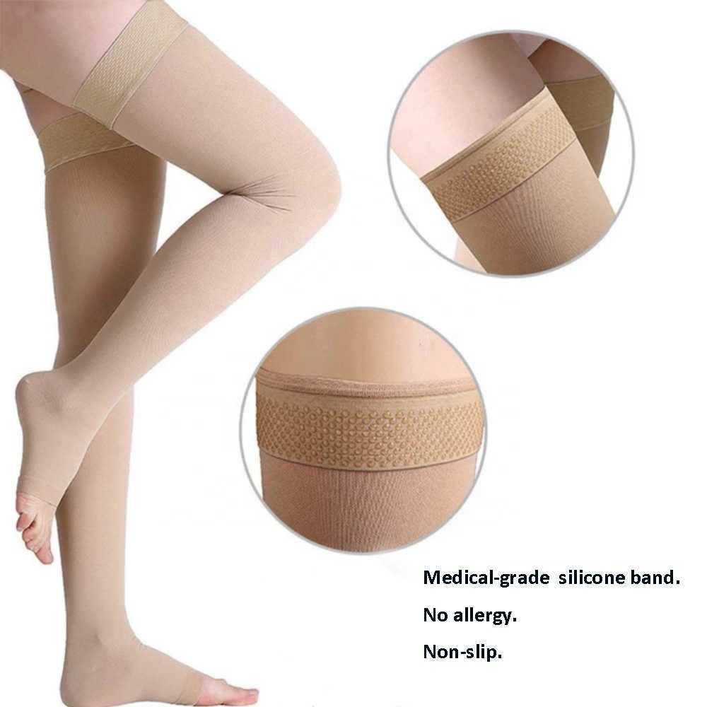 5PC Socks Hosiery Legbeauty3446mmHg Elastic Nursing Medical Compression Stocking Over Knee Class 3 Pressure Brace Wrap Shaping Varicose Vein Sock Z022