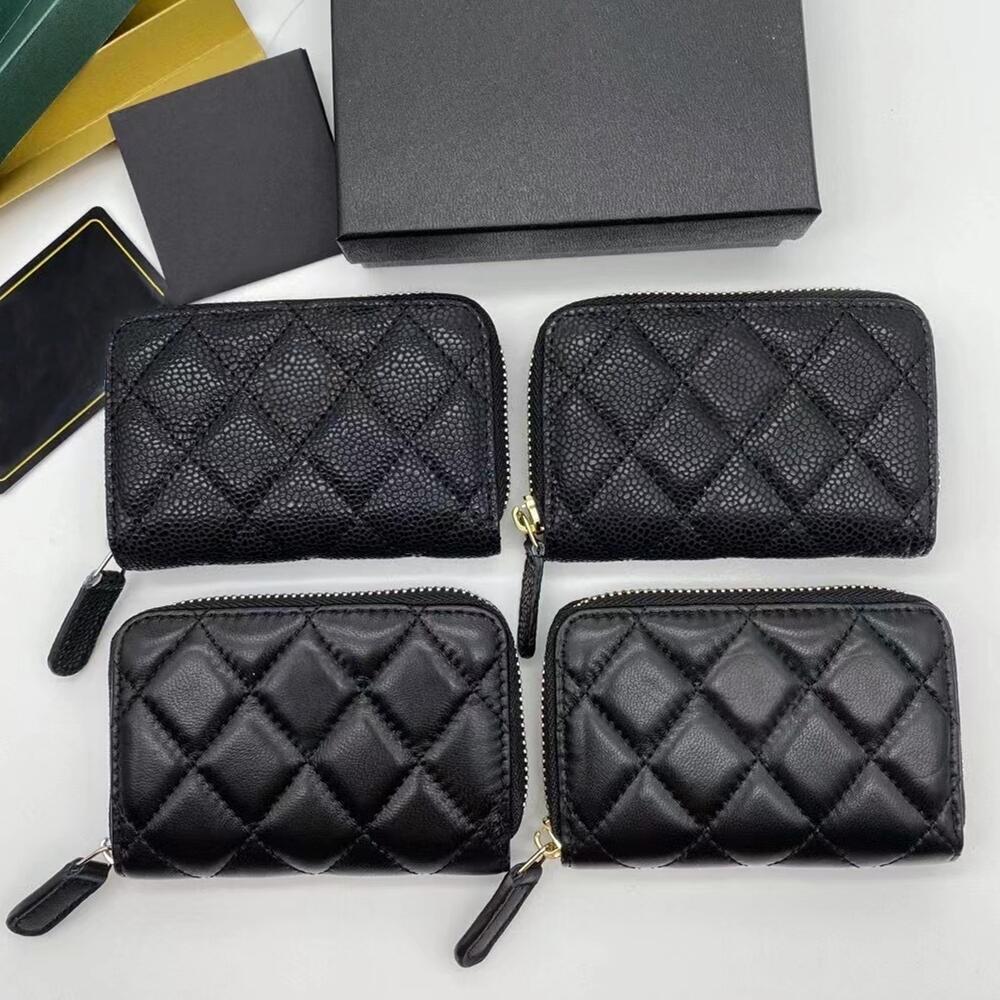 Women Card Holder Wallets Brand Short Zipper Purse Cowhide / Sheepskin Wallets Coin Purses Gift Box 69271