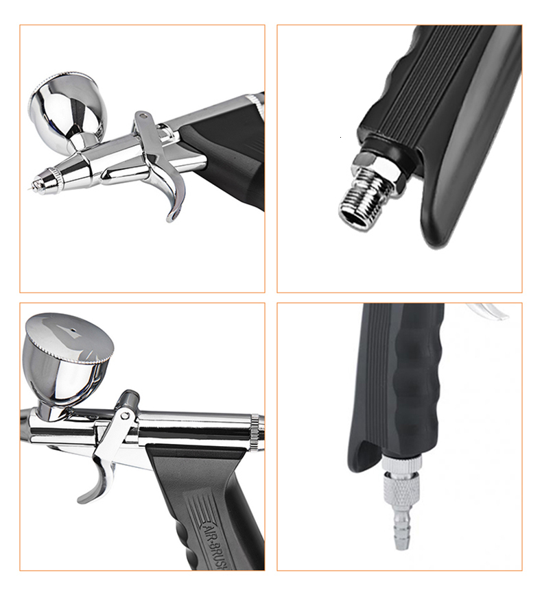 Airbrush Tattoo Supplies Pneumatic Spray Gun Dual Action High Capacity Airbrush Trigger Pen Makeup Nail Beauty Barber Tatoo Car Paint Cake Decoration 