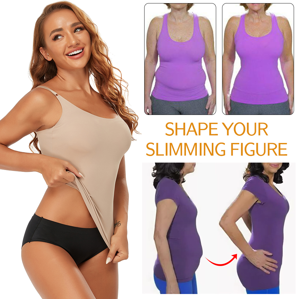 Women's Shapers Women's Tummy Control Shapewear Smooth Body Shaping Camisole Tank Tops Plus Size Slimming Underwear Seamless Compression Sha