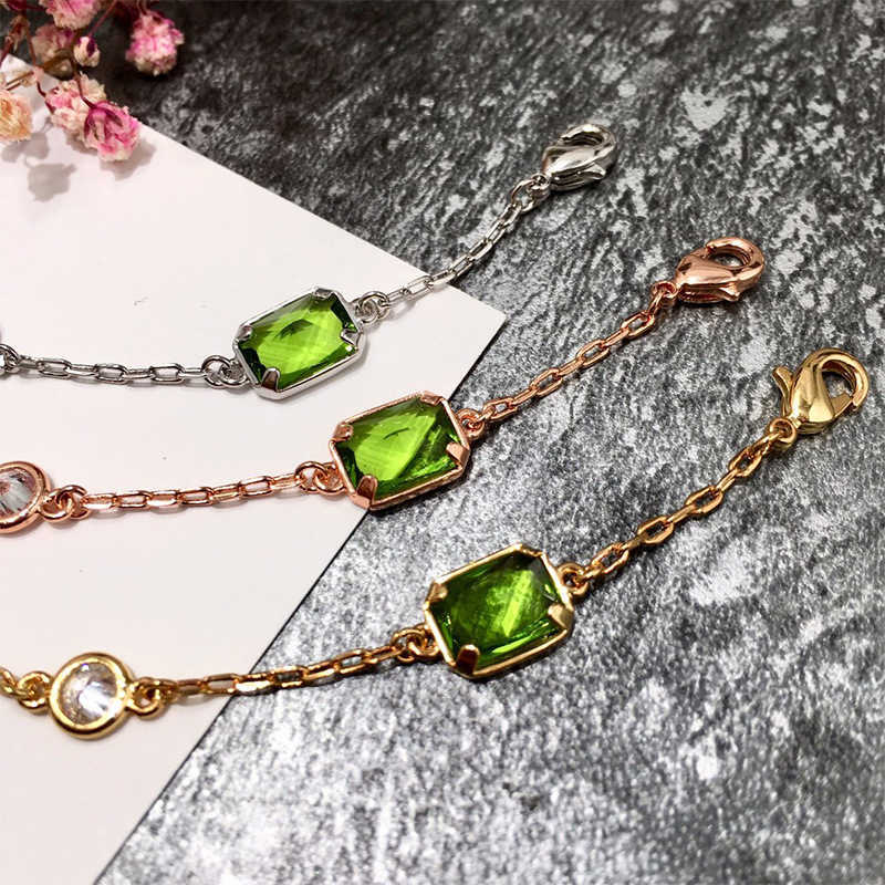 Link Chain Top Quality Mix Candy Colors Crystal Baracelet Fink Gold Plated Charm Chain Bracelets For Women Fashion Jewelry G230222